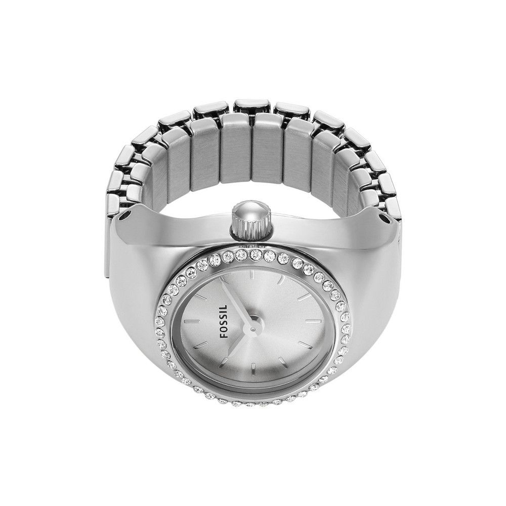 Fossil - Montre Bague Femme Anneau Acier Argenté Cadran Blanc ES5321 2