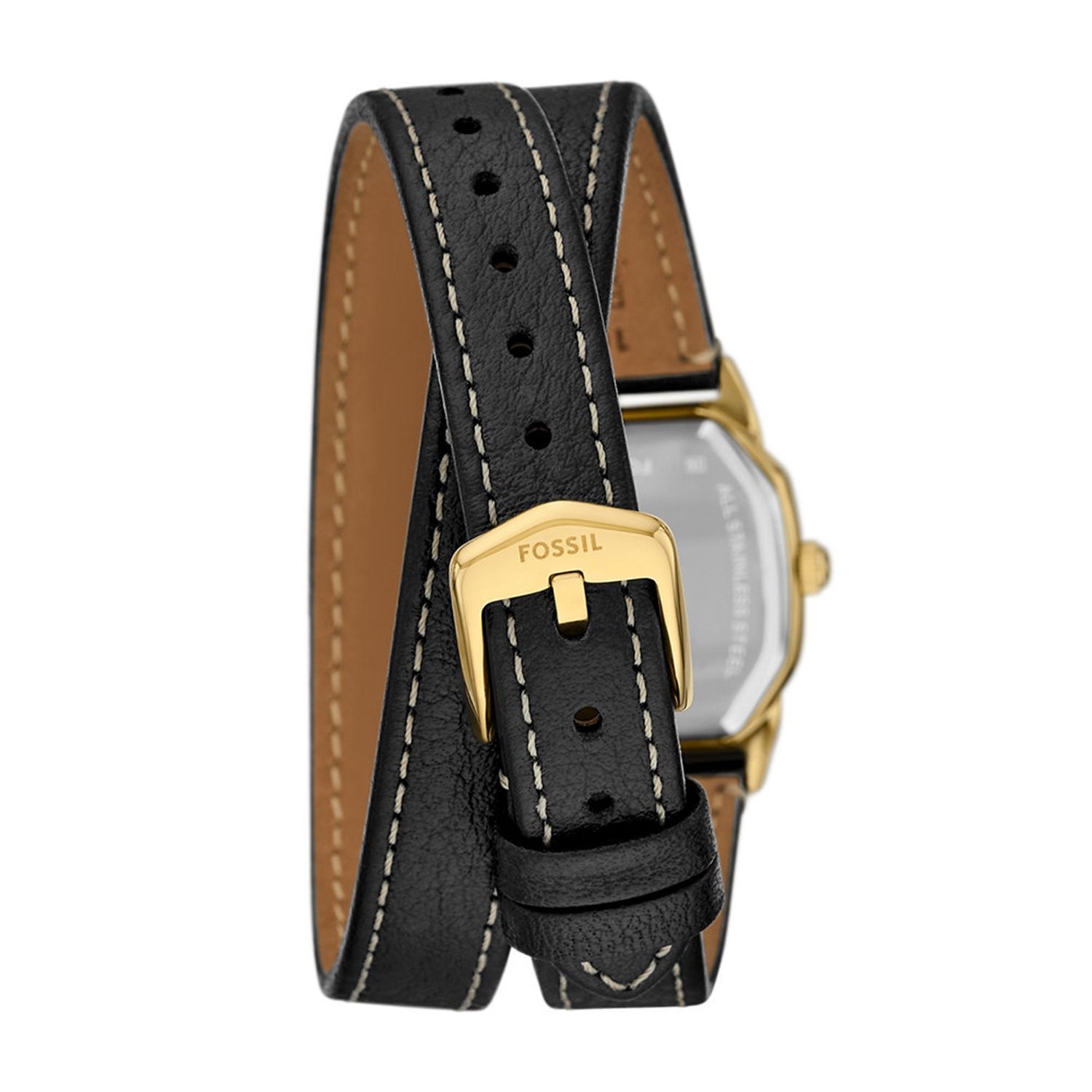 Fossil - Montre Harlow Femme Bracelet Cuir Noir Cadran Crème 3