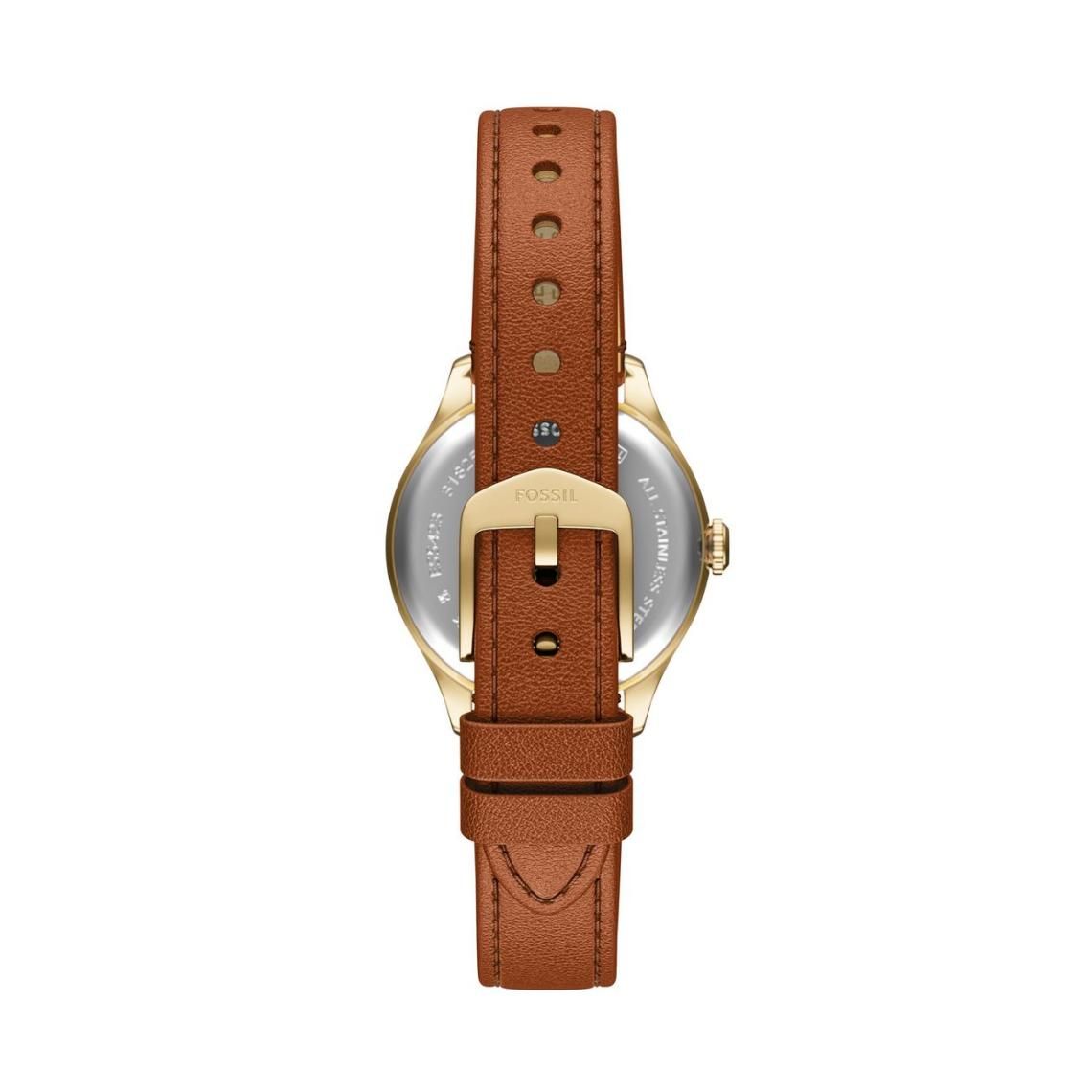 Fossil - Montre Gilmore Femme Bracelet Cuir Marron Clair Cadran Blanc 3