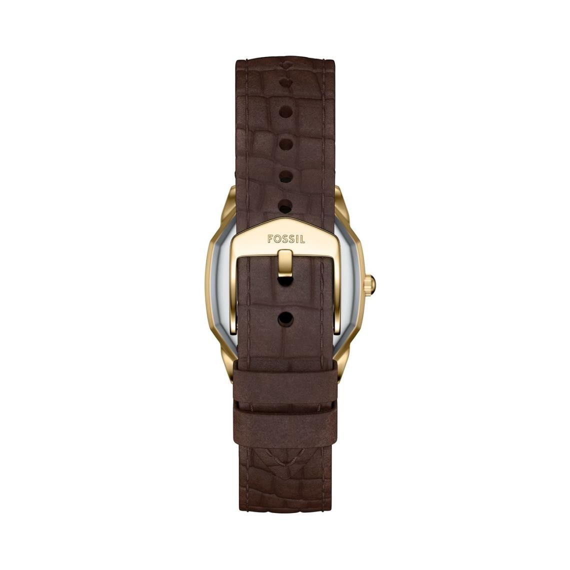 Fossil - Montre Harlow Femme Bracelet Cuir Marron Cadran Blanc 3