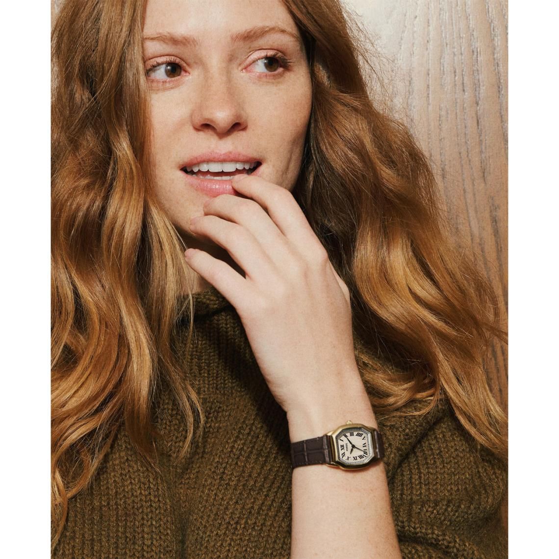 Fossil - Montre Harlow Femme Bracelet Cuir Marron Cadran Blanc 2
