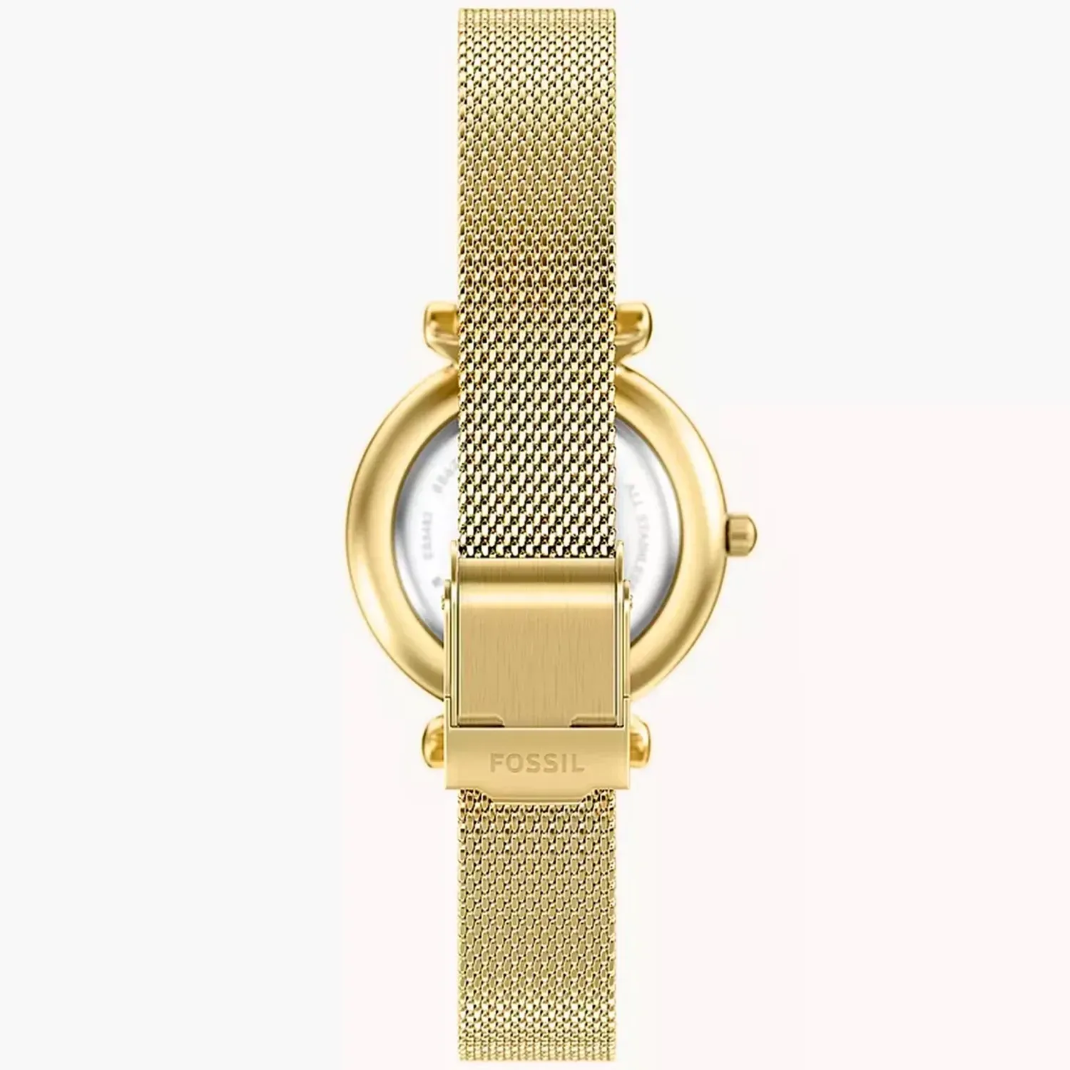 Fossil - Montre Carlie Mini Femme Bracelet Acier Doré Cadran Doré 4