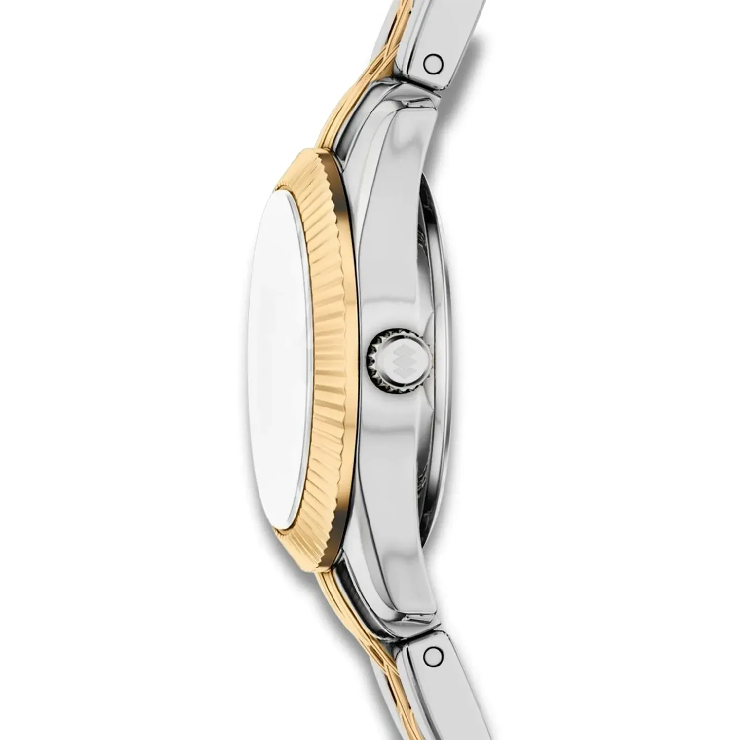 Fossil - Montre Scarlette Mini Femme Bracelet Acier Bicolore Argenté Et Doré Cadran Blanc 4