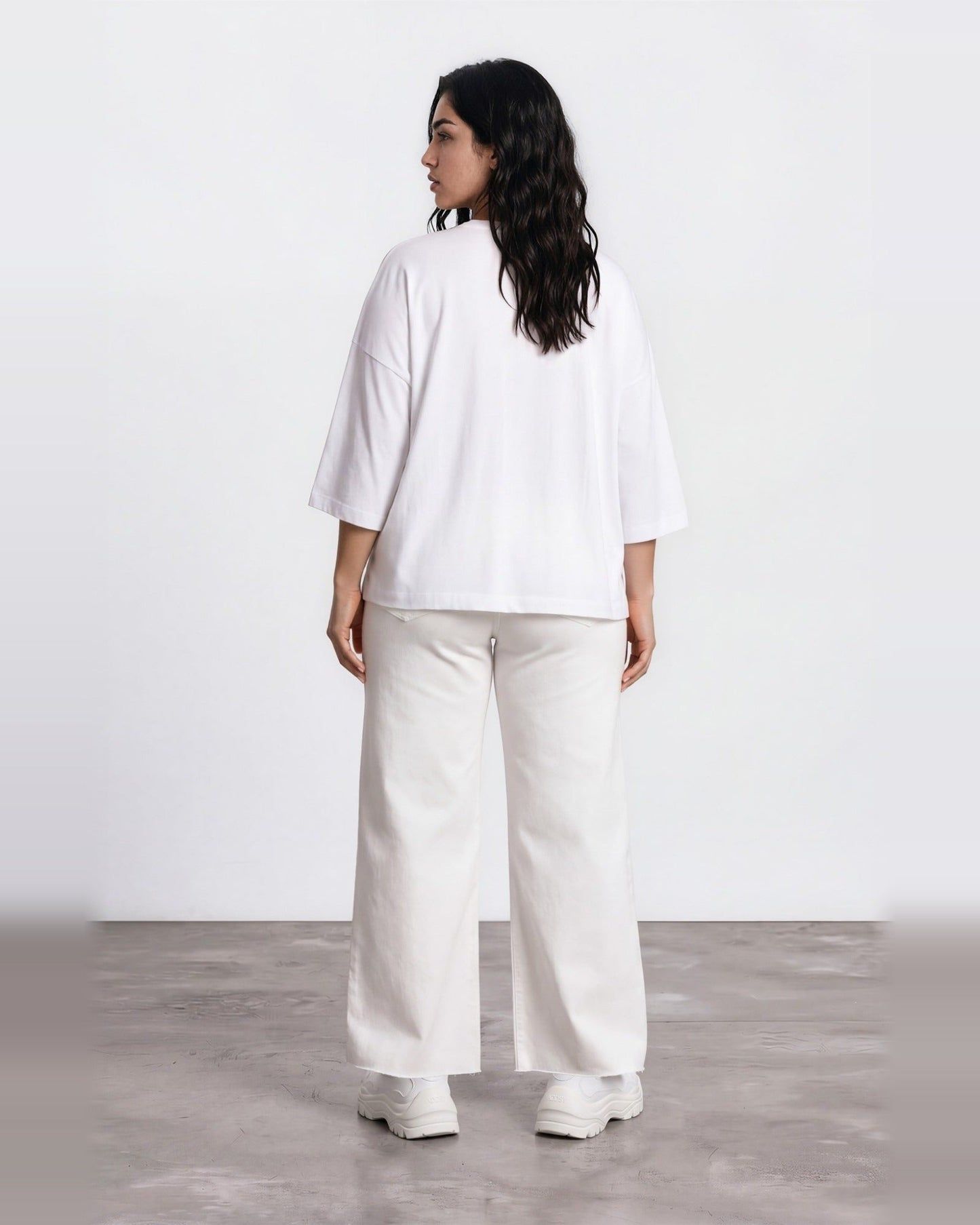 Kontakt - T-shirt oversized femme manches courtes فلفل - Blanc 2