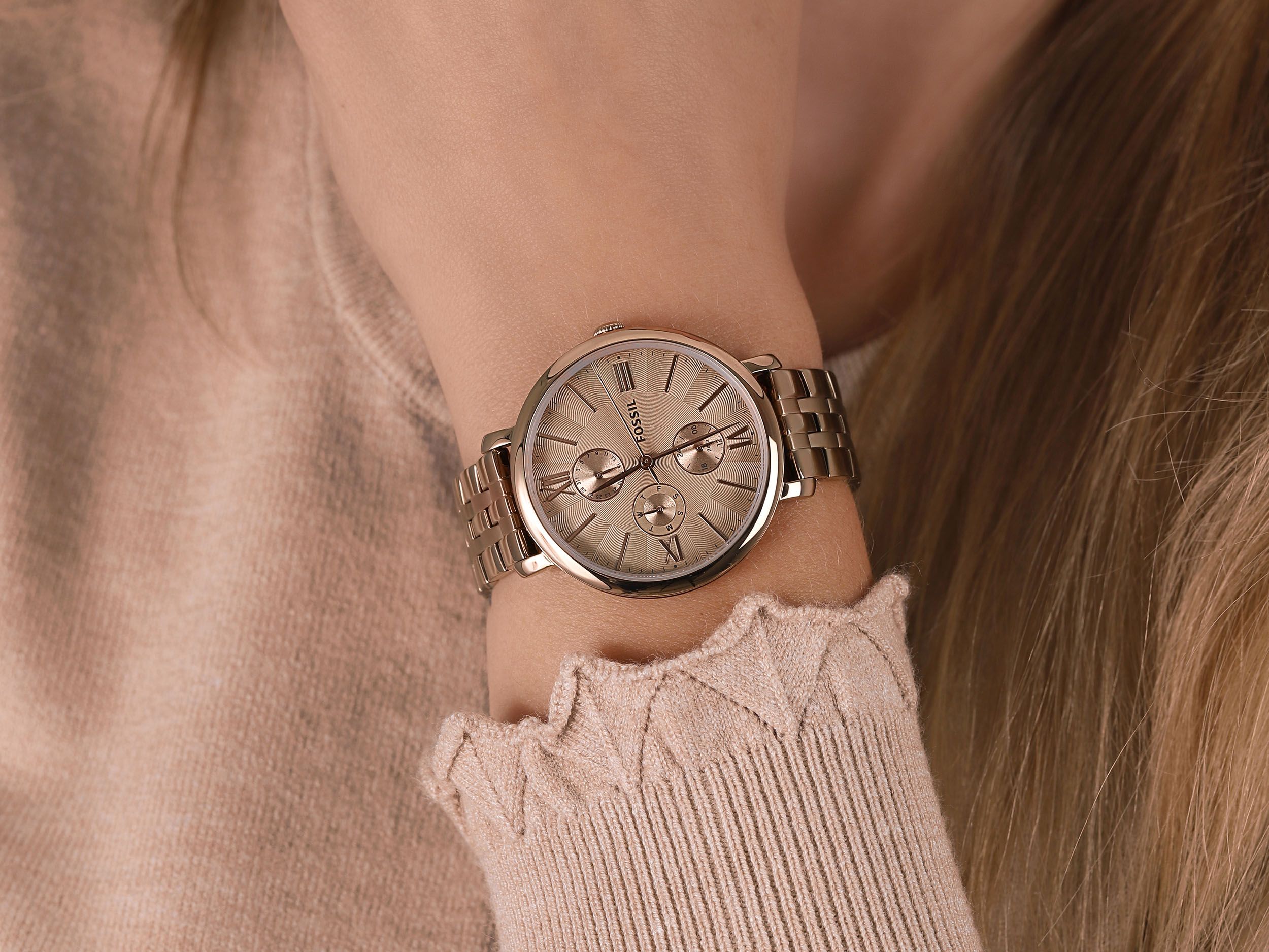 Fossil - Montre Femme Jacqueline Acier Inoxydable Or Rose ES5119 6
