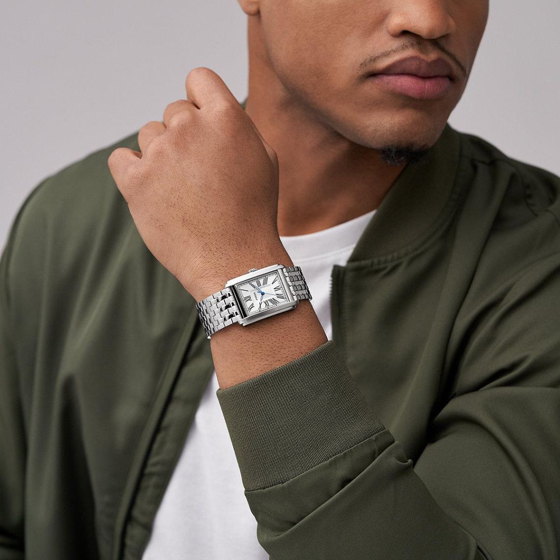 Fossil - Montre Carraway Homme Bracelet Acier Argenté Cadran Blanc 2