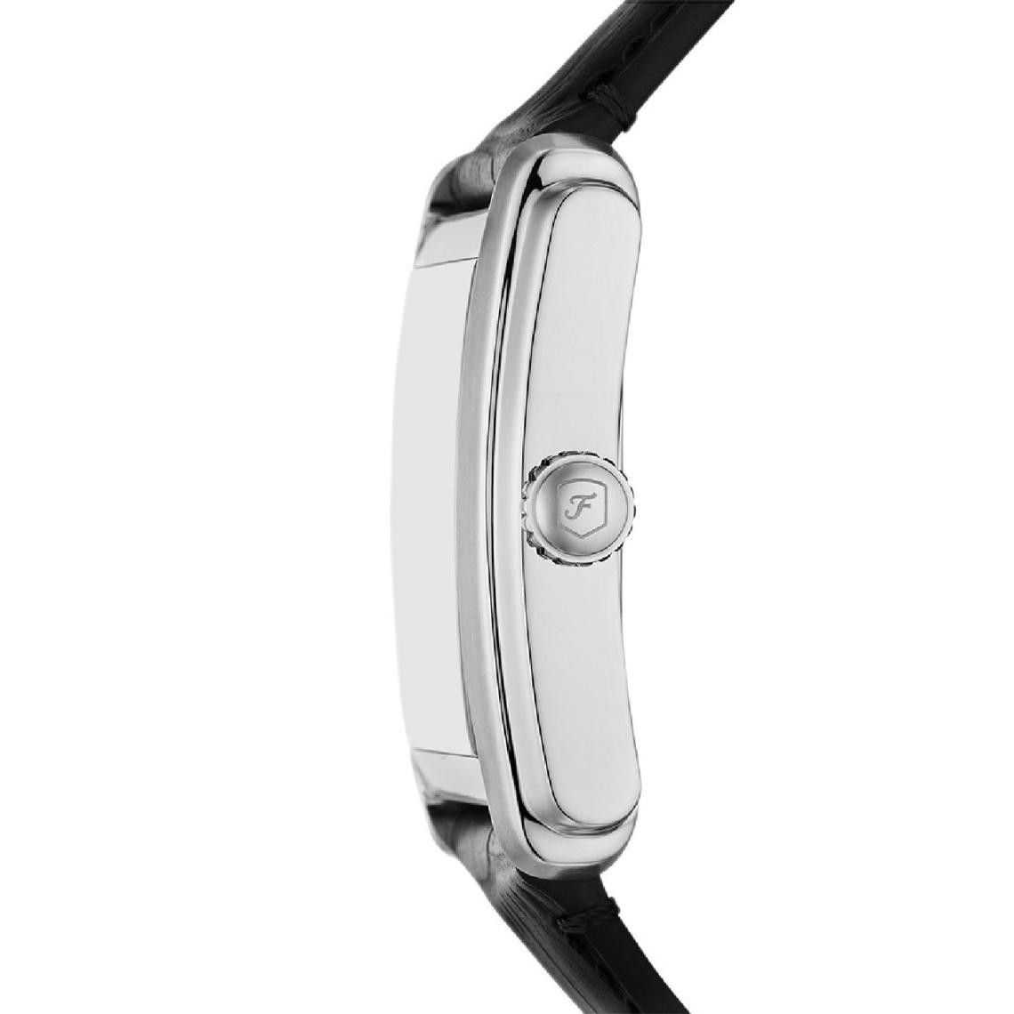 Fossil - Montre Carraway Homme Bracelet Cuir Noir Cadran Blanc 4