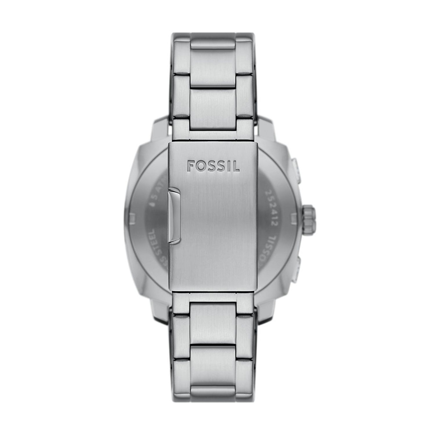 Fossil - Montre Machine Chronographe Homme Bracelet Acier Argenté Cadran Noir 2