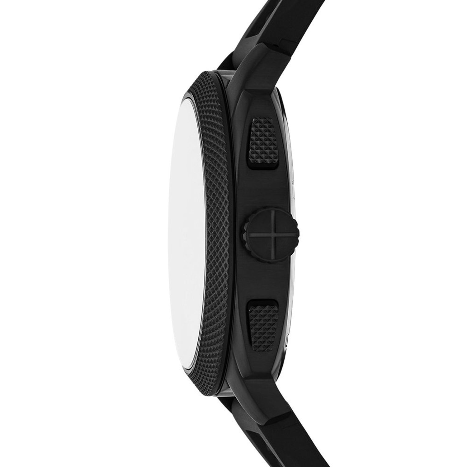 Fossil - Montre Machine Chronographe Homme Bracelet Silicone Noir Cadran Noir 4