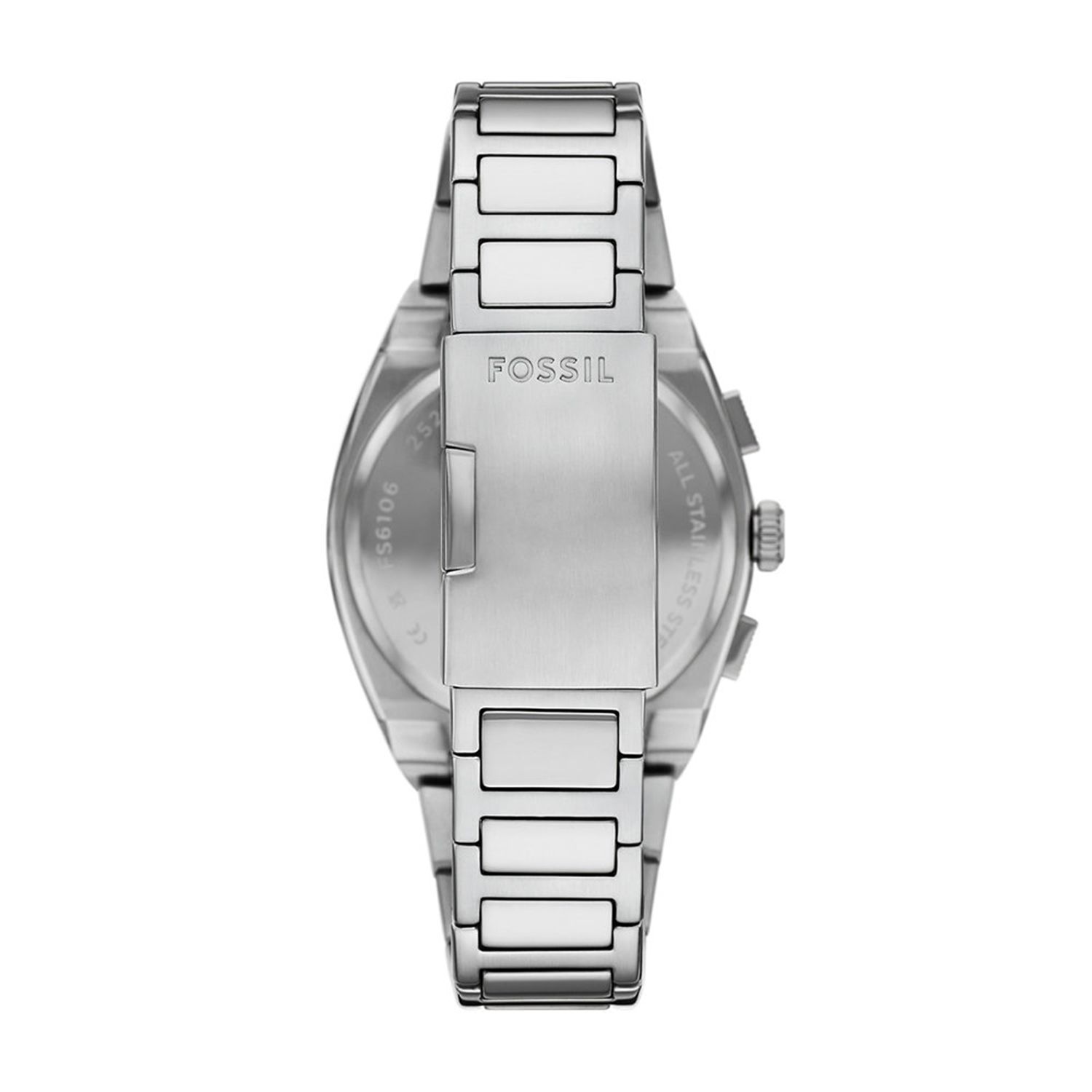 Fossil - Montre Everett Chronographe Homme Bracelet Acier Argenté Cadran Bleu FS6104 3