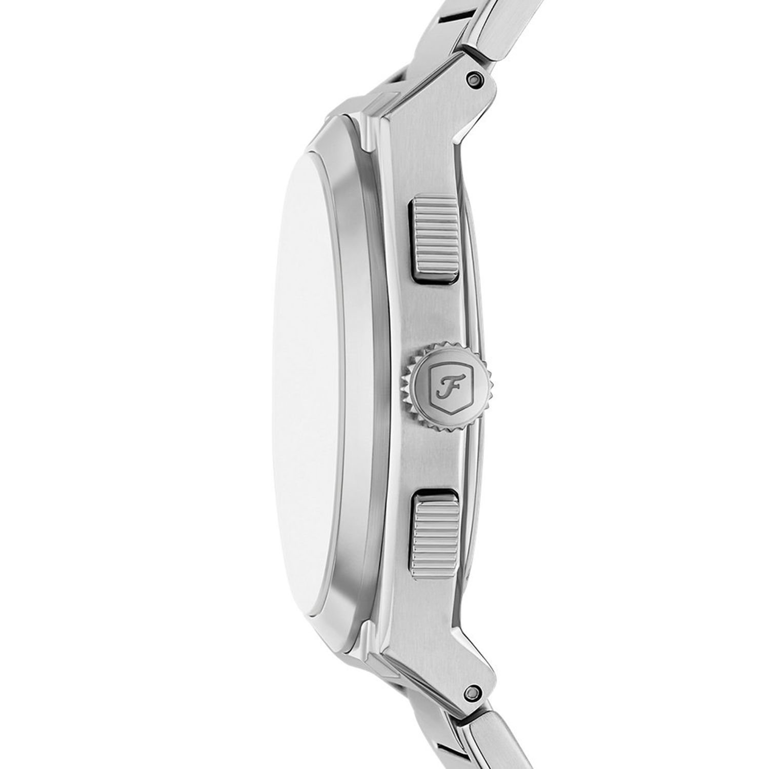 Fossil - Montre Everett Chronographe Homme Bracelet Acier Argenté Cadran Bleu FS6104 4