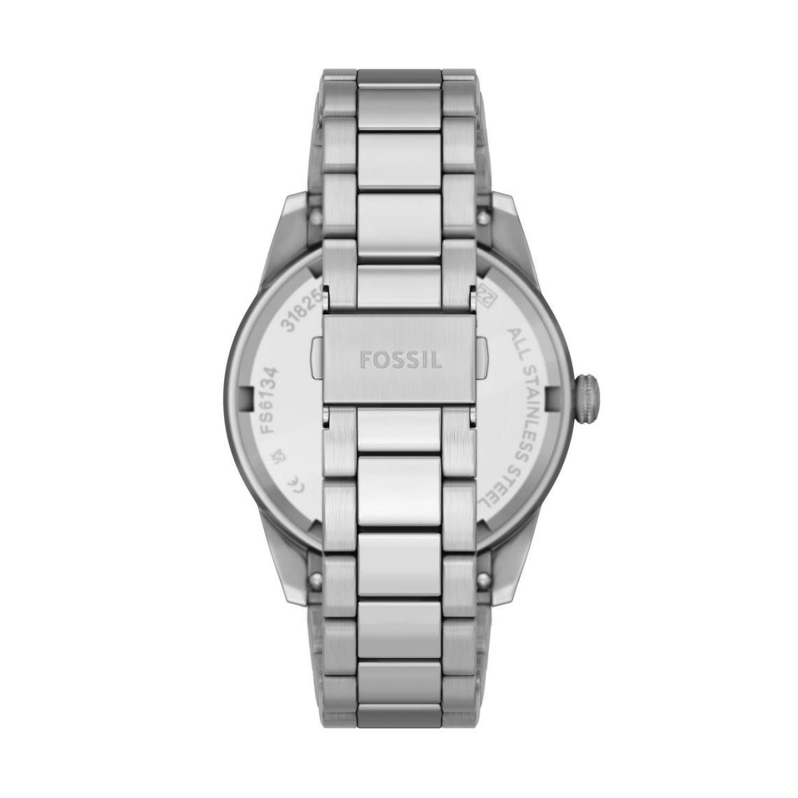 Fossil - Montre Pearson Multifonction Homme Bracelet Acier Argenté Cadran Bleu 3