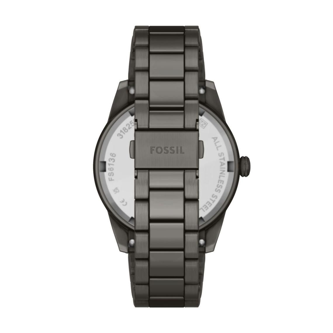 Fossil - Montre Pearson Multifonction Homme Bracelet Acier Gris Cadran Noir 3
