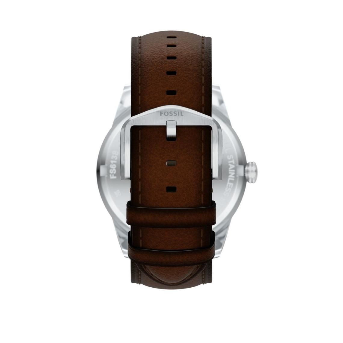 Fossil - Montre Pearson Multifonction Homme Bracelet Cuir Marron Cadran Vert 3