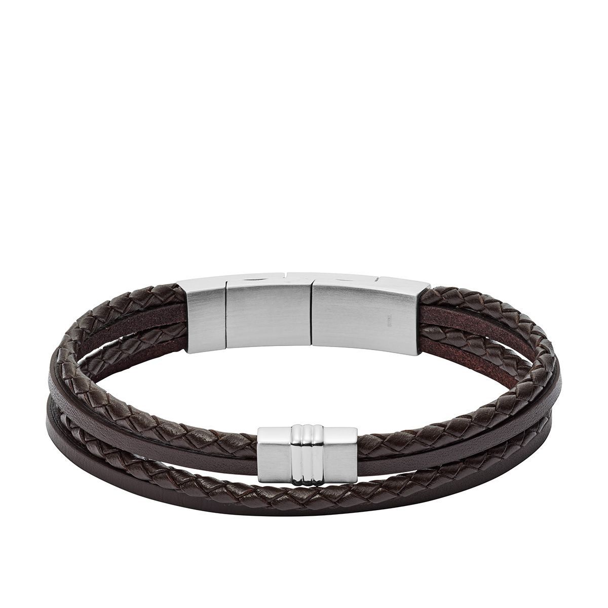 Fossil - Bracelet En Cuir Homme Marron JF02934040