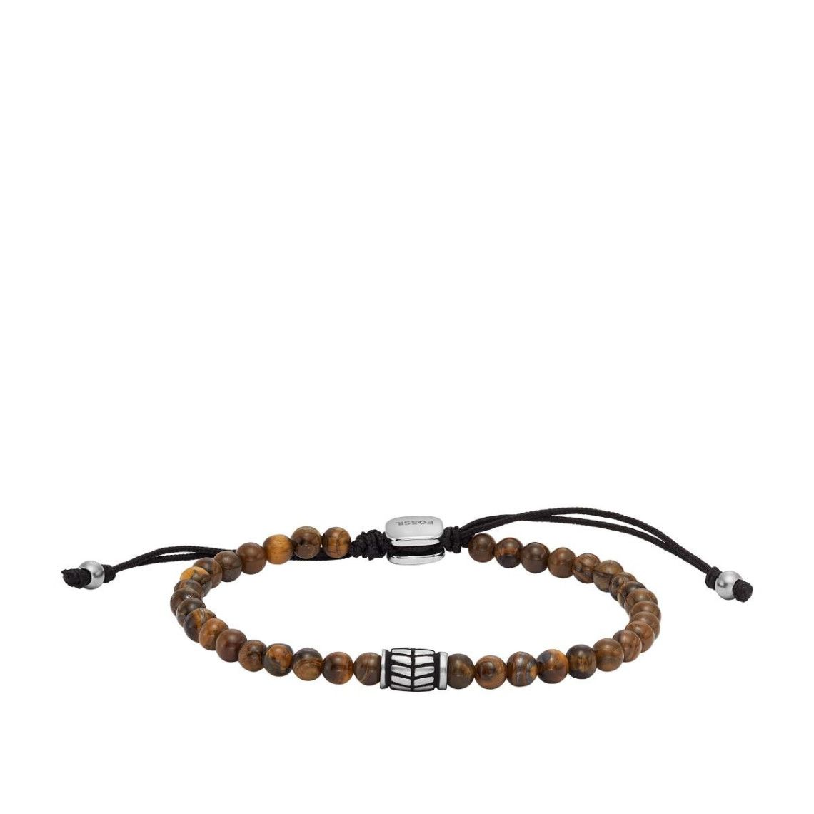 Fossil - Bracelet Coulissant En Perles Homme Marron