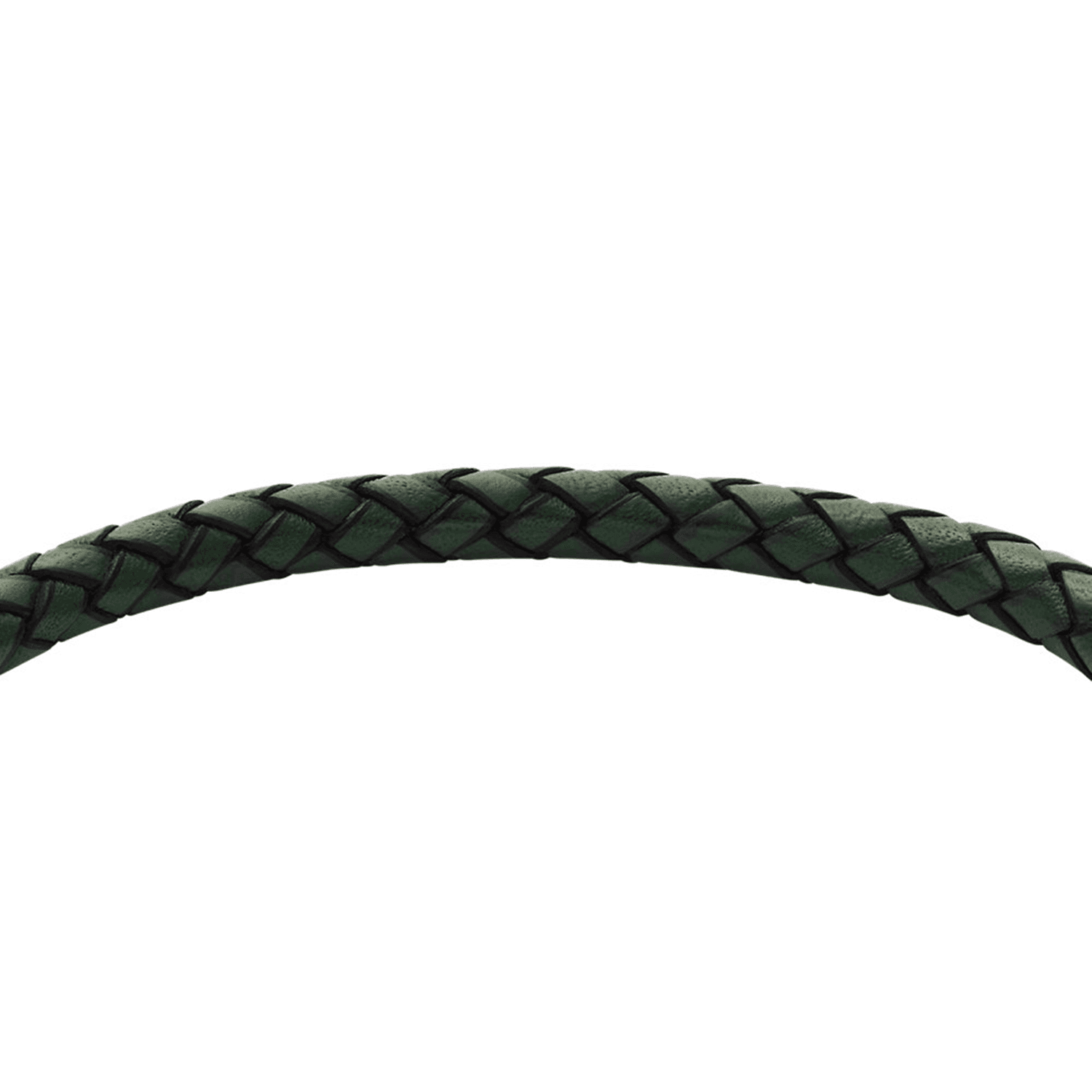 Fossil - Bracelet Knurled En Cuir TrESsé Homme Vert 3