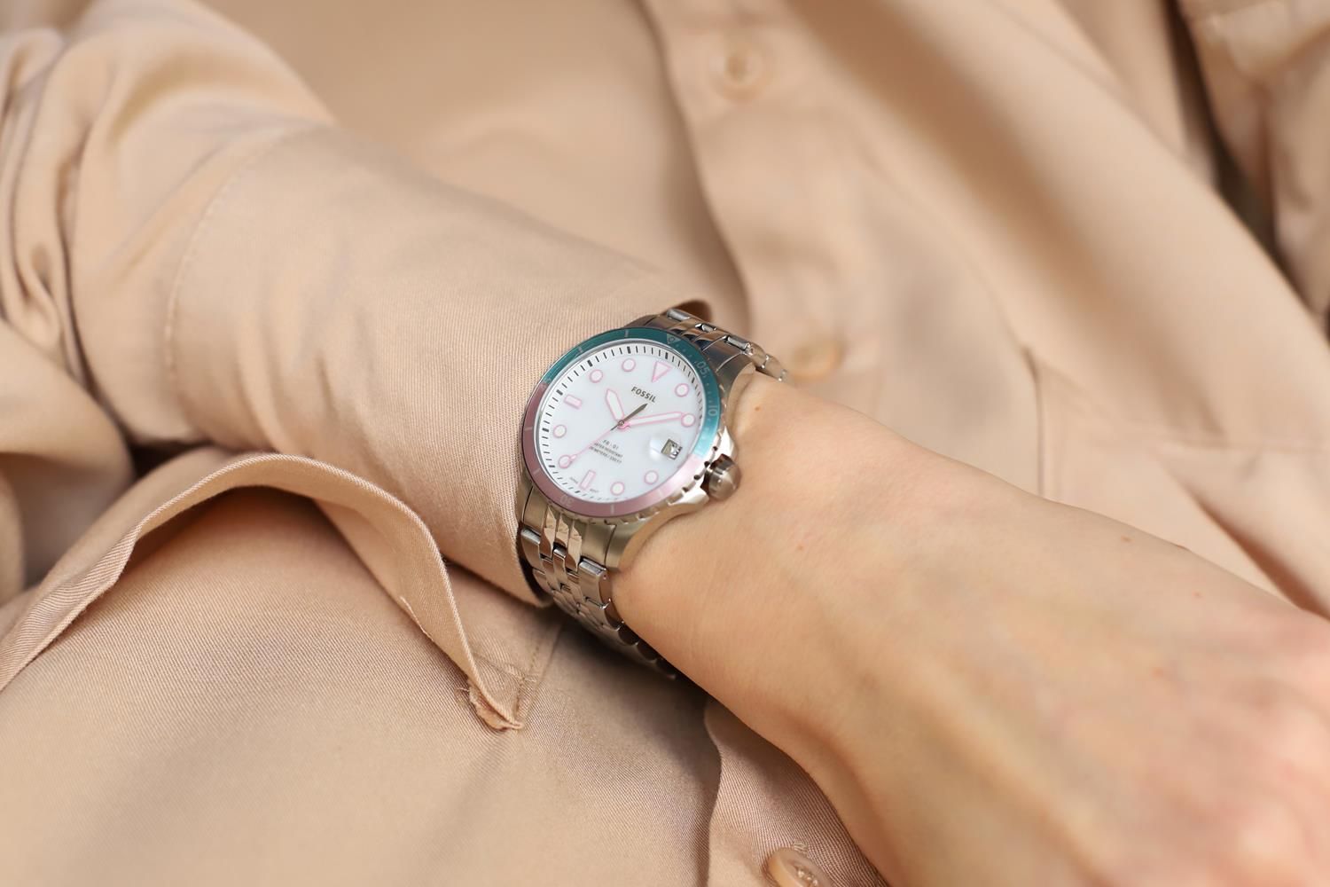 Fossil - Montre Femme Dive En Acier Argenté ES4741 6