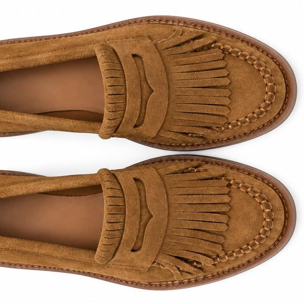 Seaside - Mocassin en Daim à Franges H26-F091 - Camel 2