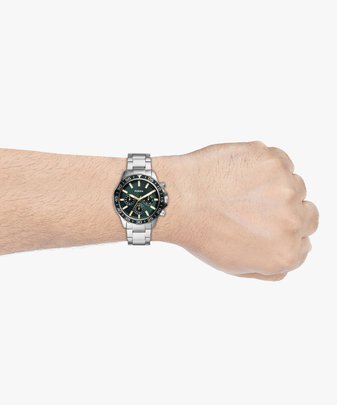Fossil - Montre Homme Argentée Cadran Vert BQ2492 7