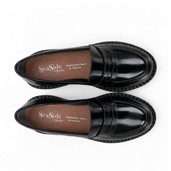 Seaside - Mocassin Cuir Noir Monblook H26-404 - Noir 3