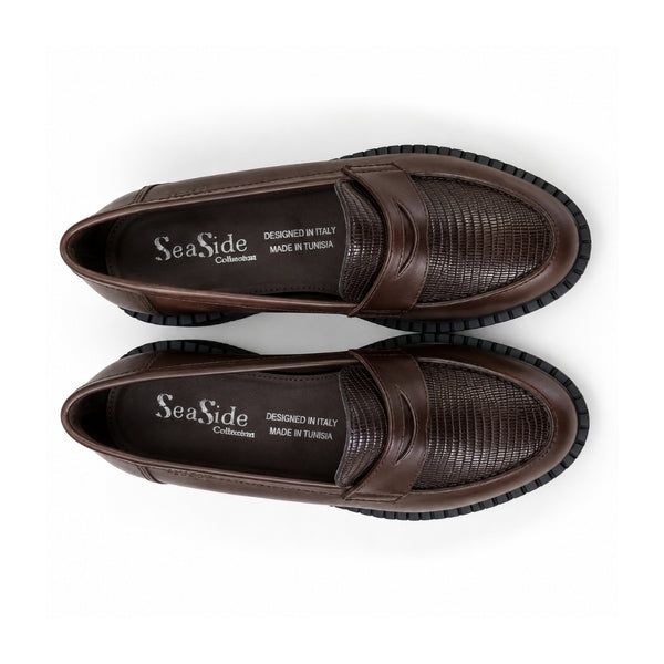Seaside - Mocassin Cuir Bimatière H26-H610 - Chocolat 3