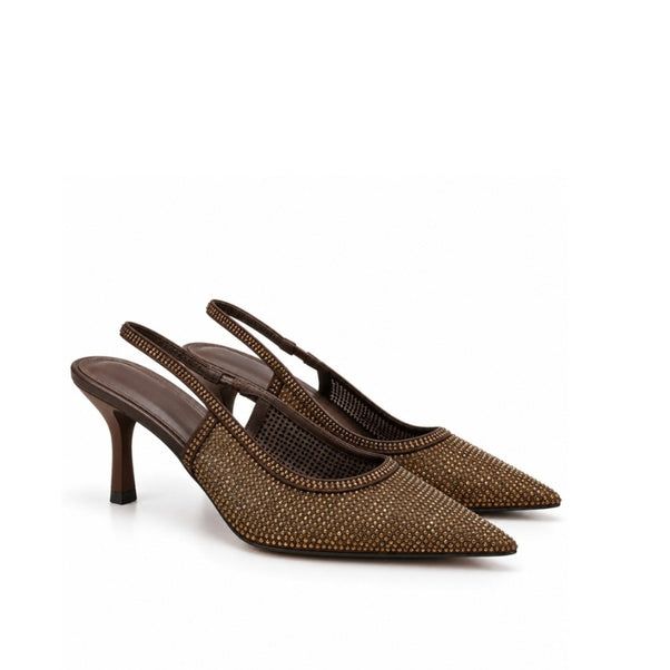 Seaside - Slingback Soirée Talon H26-F302 - Chocolat 2