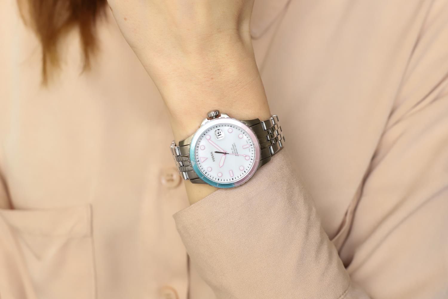 Fossil - Montre Femme Dive En Acier Argenté ES4741 7