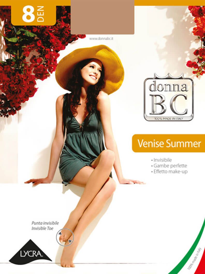 Donna BC - Collants D'Été Ultra-Transparents Pour Femmes 8 Deniers Avec Pointes Invisibles.Miele 2