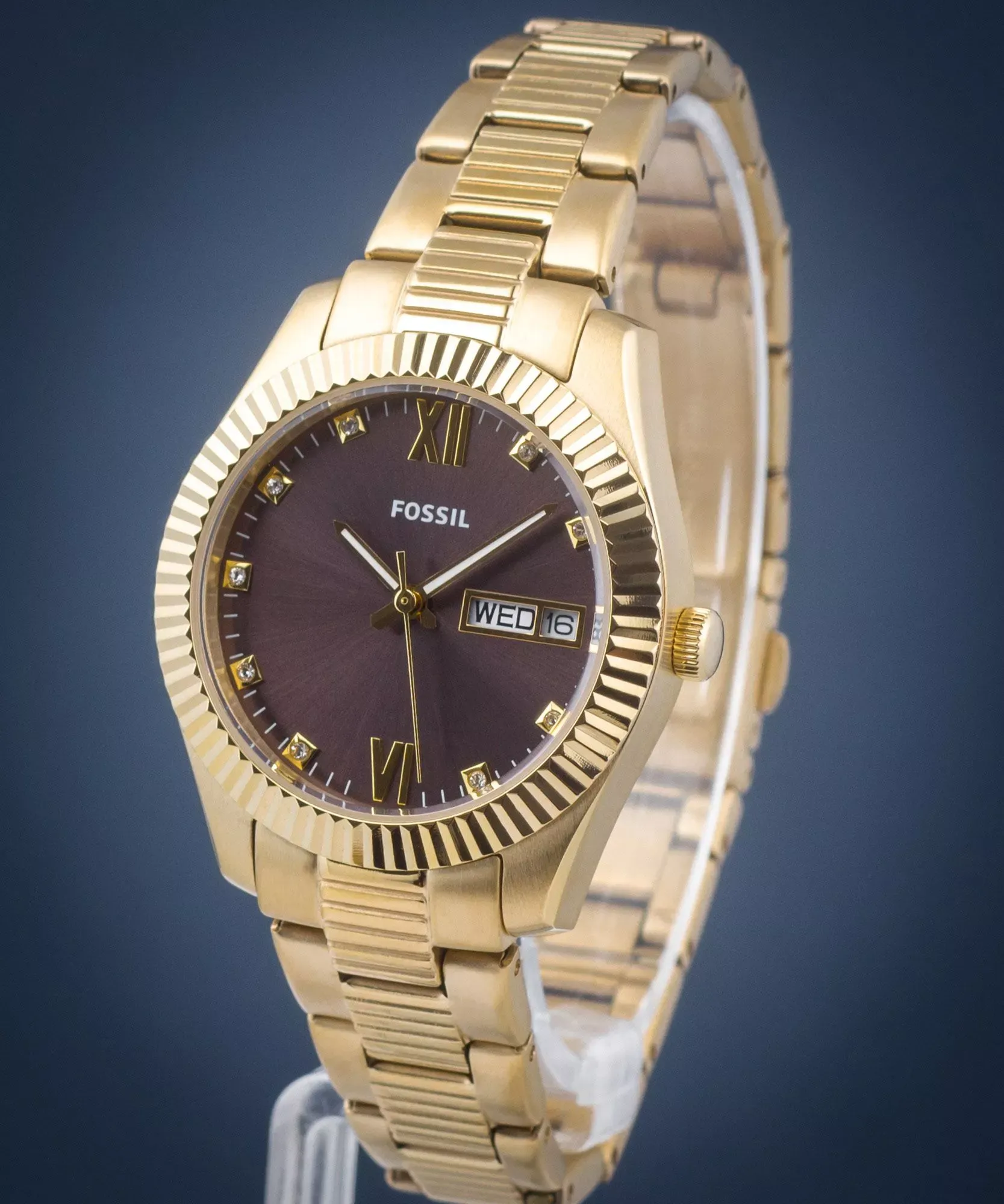 Fossil - Montre Femme Scarlette Day-Date Acier Inoxydable ES5206 7