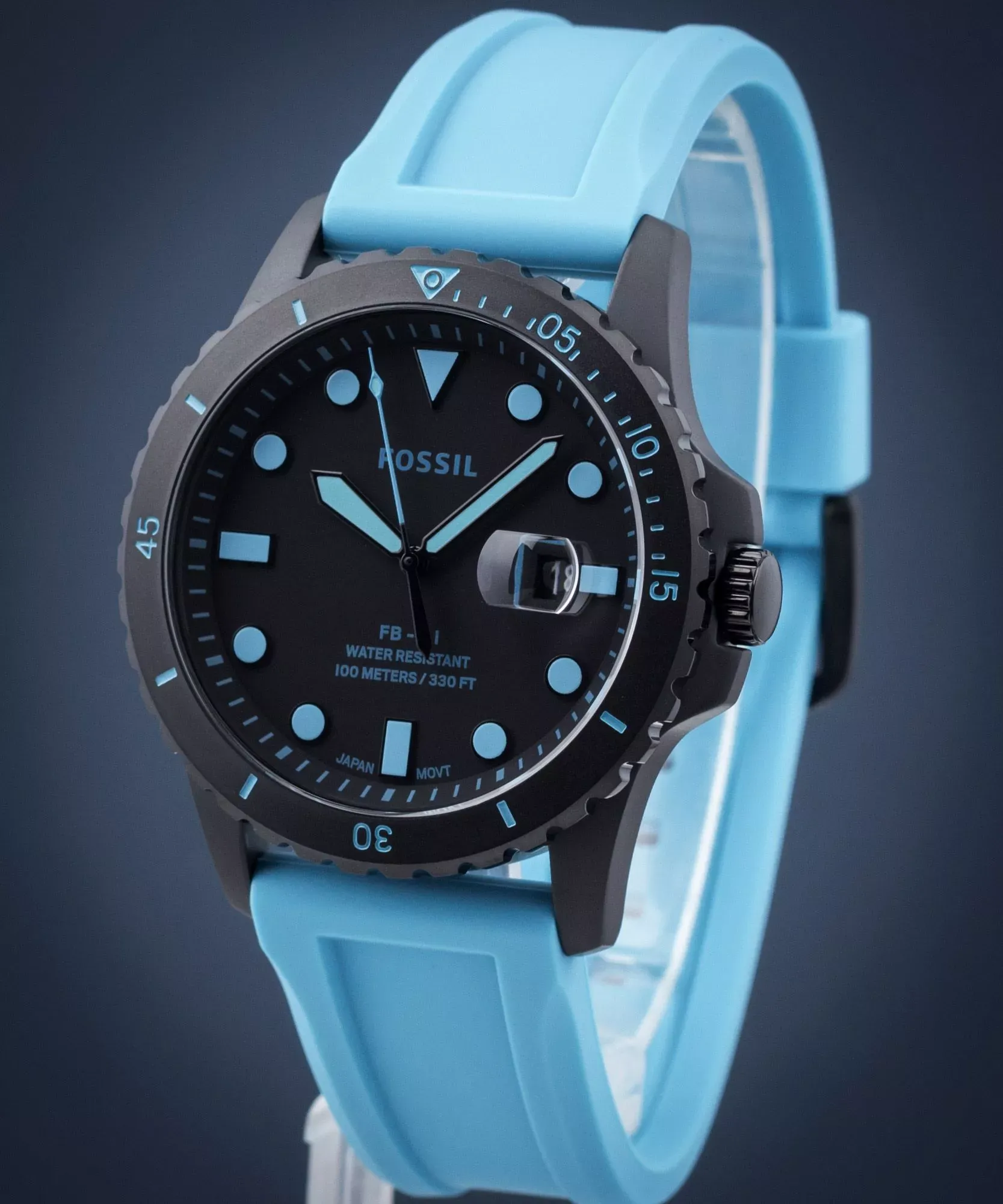 Fossil - Montre Homme Analogique Silicone Bleu FS5682 7