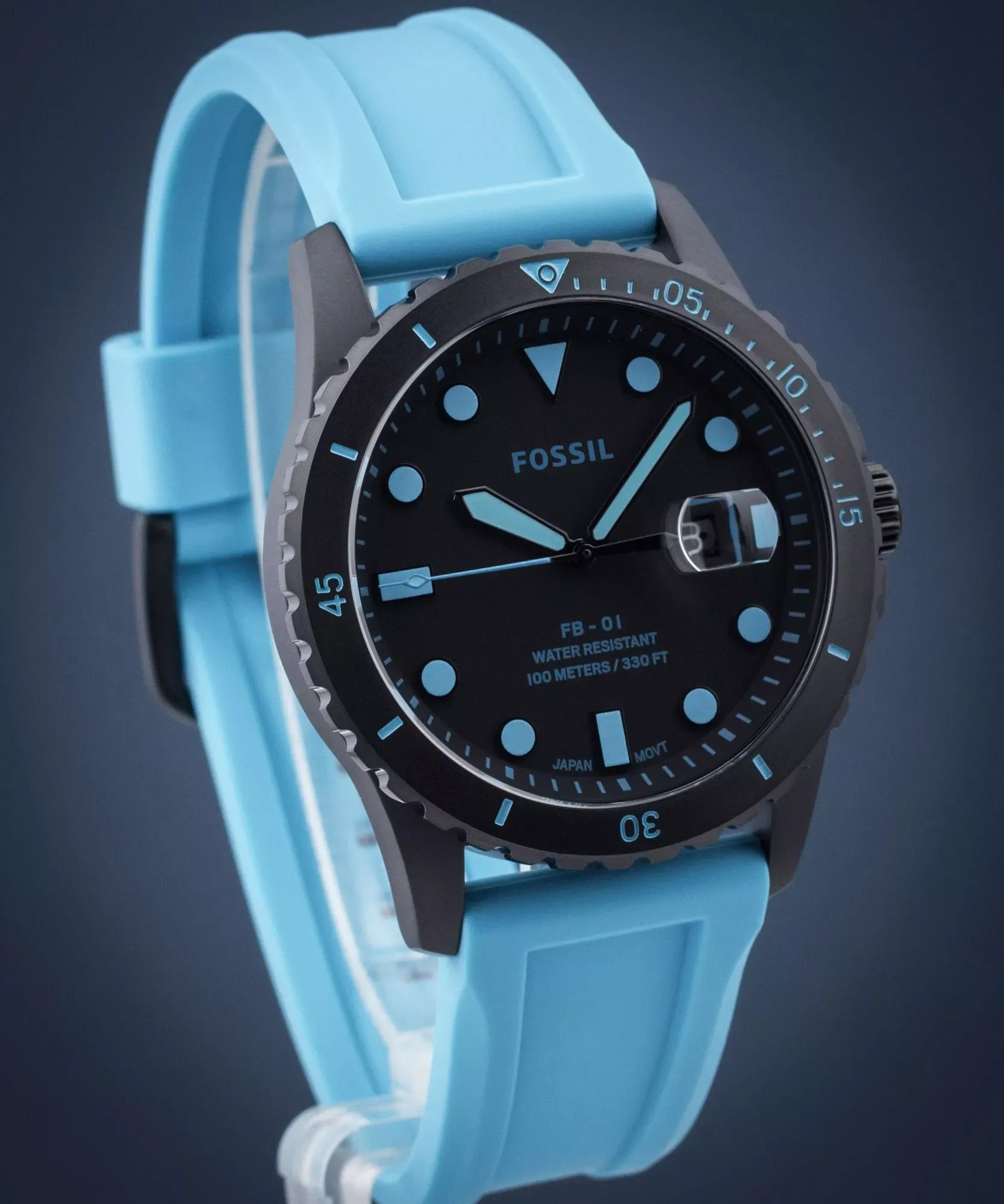 Fossil - Montre Homme Analogique Silicone Bleu FS5682 6