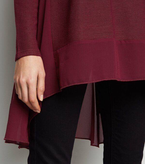 top bordeaux oversize en mailles fines %C3%A0 dos en mousseline de soie 4 scaled