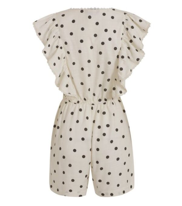 white spot ruffle wrap playsuit 1