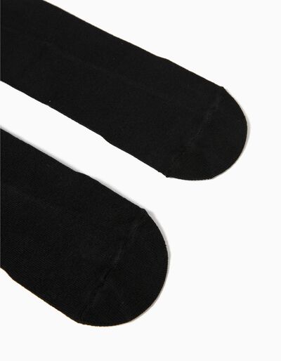 ZIPPY - knit tights for kids  black