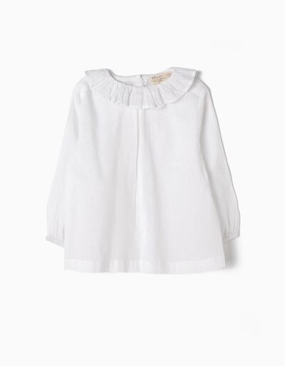 Zippy - striped blouse for baby girls white