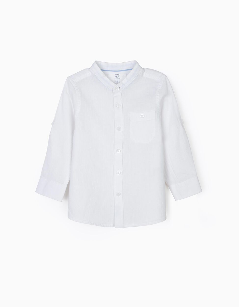 Zippy - shirt with mao collar for baby boys, white