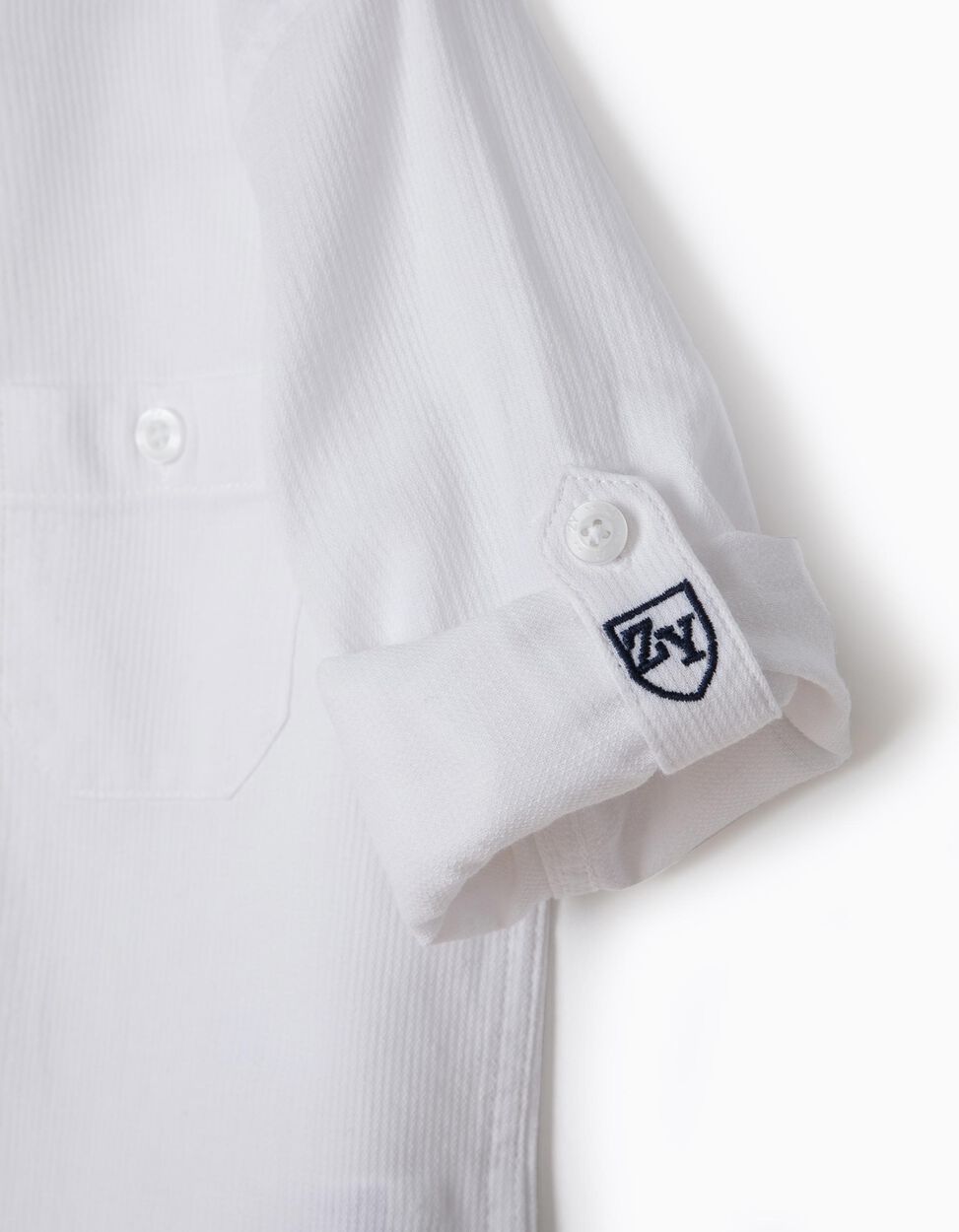 Zippy - shirt with mao collar for baby boys, white 3