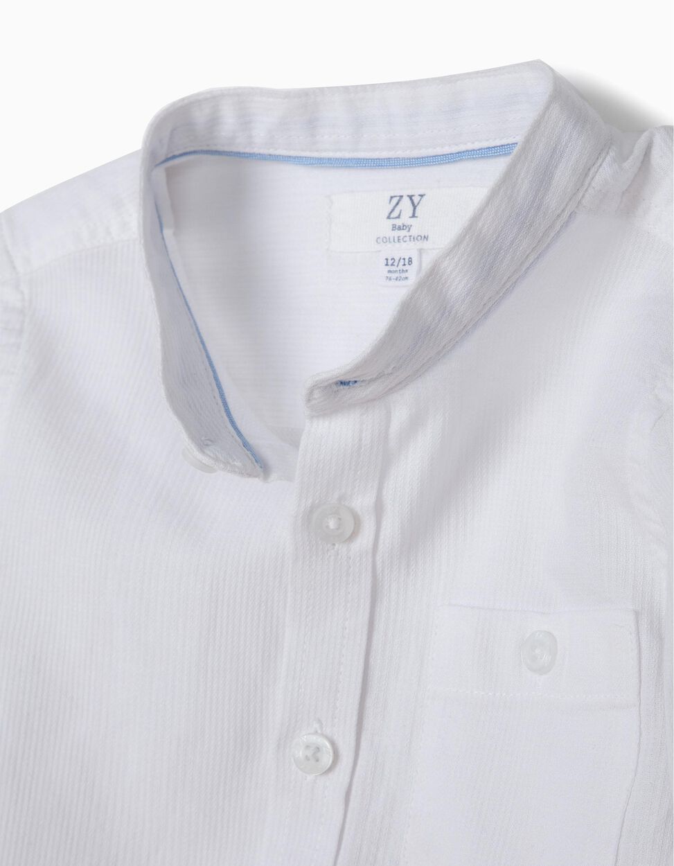 Zippy - shirt with mao collar for baby boys, white 4