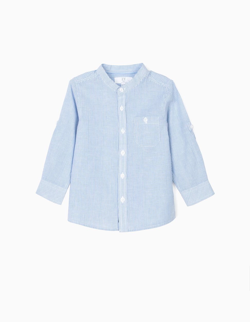 Zippy - shirt with mao collar for baby boys, blue