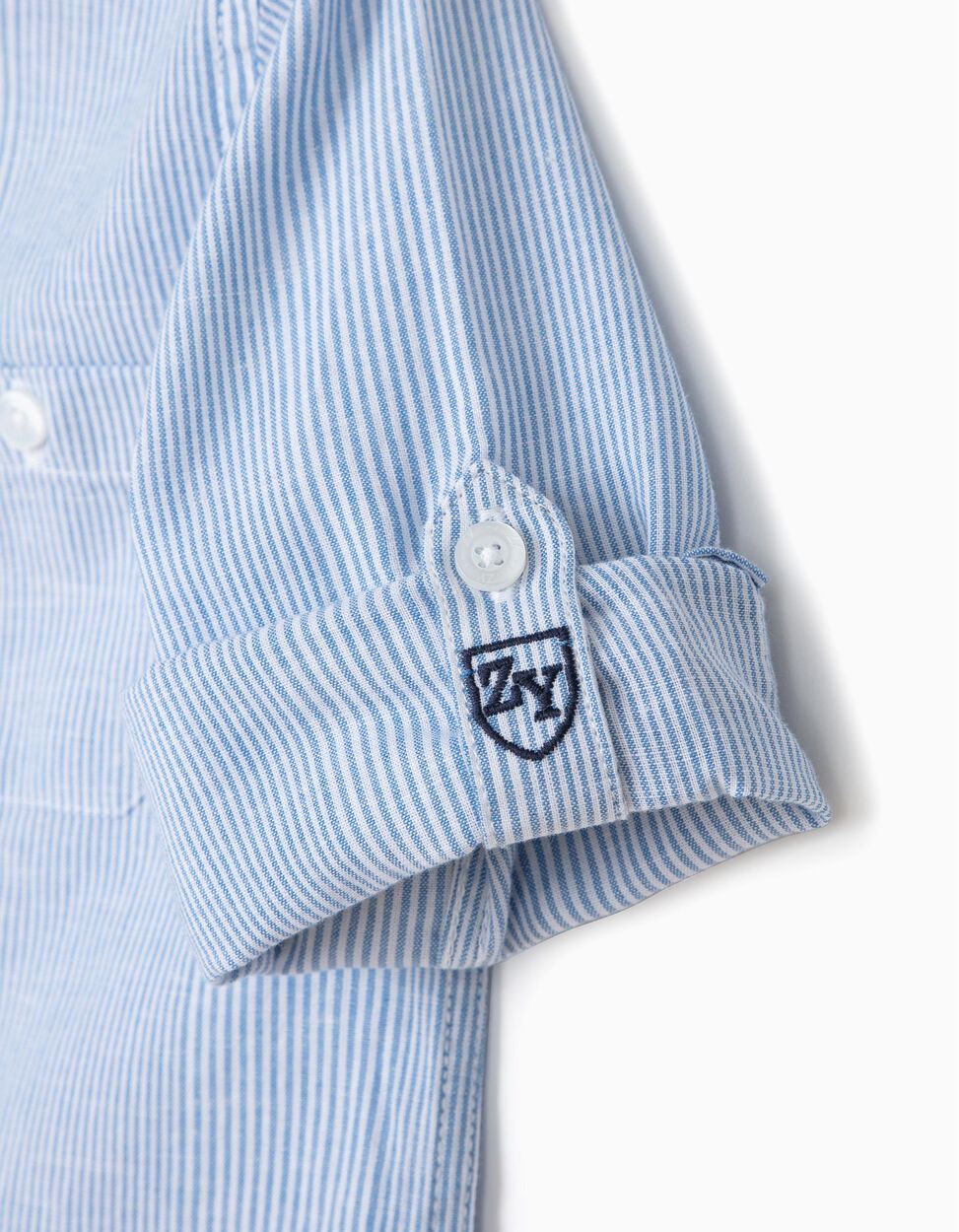 Zippy - shirt with mao collar for baby boys, blue 3