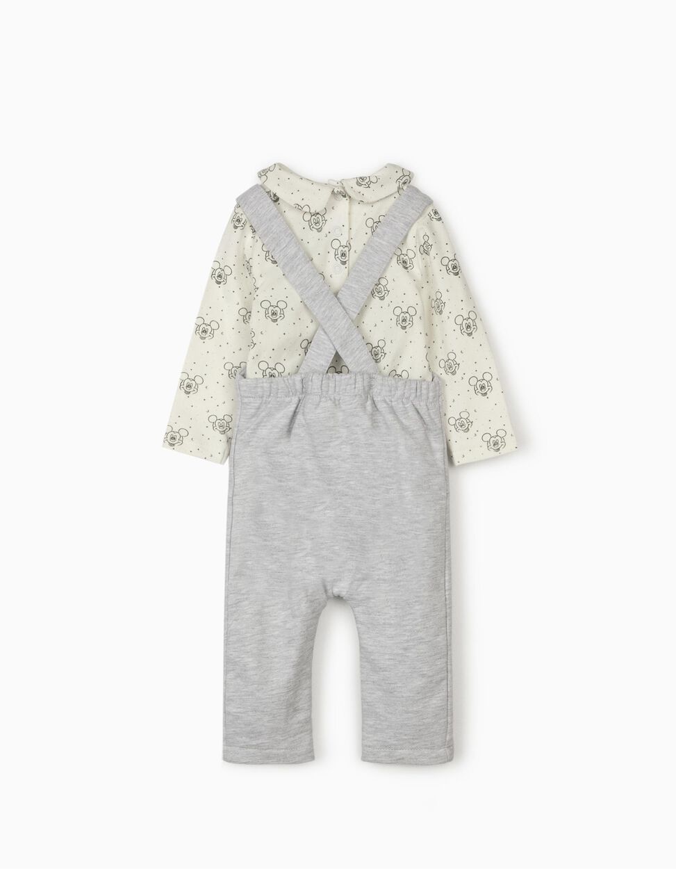 ZIPPY - DUNGAREES AND BODYSUIT FOR NEWBORN BABY BOYS 'MICKEY MOUSE', GREY/WHITE 2