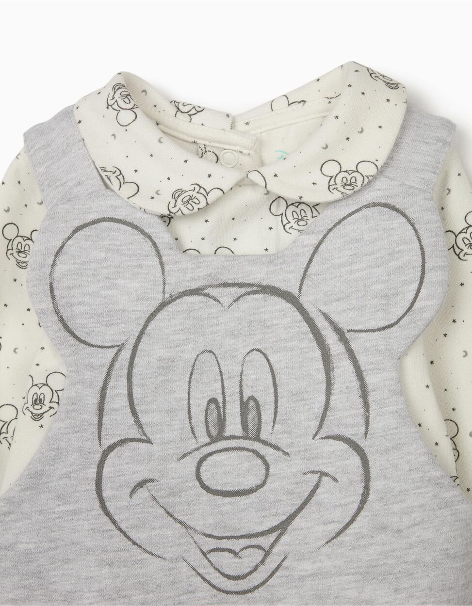 ZIPPY - DUNGAREES AND BODYSUIT FOR NEWBORN BABY BOYS 'MICKEY MOUSE', GREY/WHITE 5