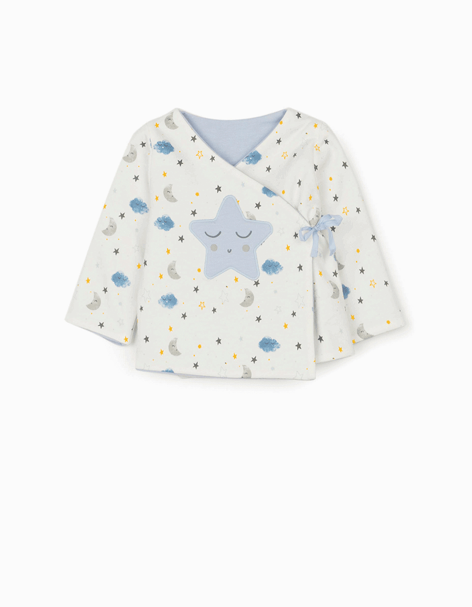 ZIPPY - REVERSIBLE JACKET FOR NEWBORN BABY BOYS, WHITE/BLUE 5