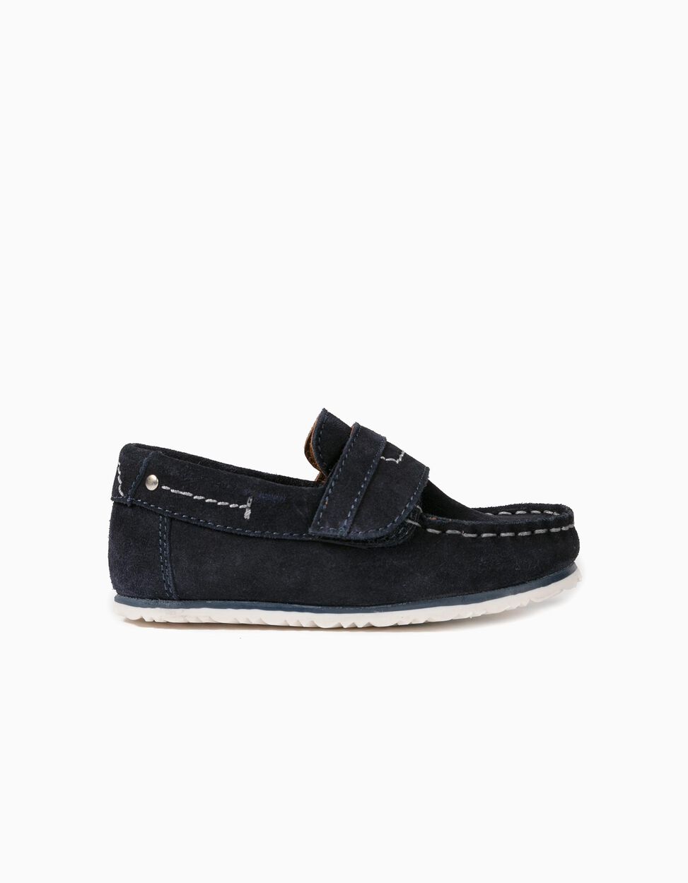 ZIPPY - SUEDE SHOES FOR BABY BOYS, DARK BLUE