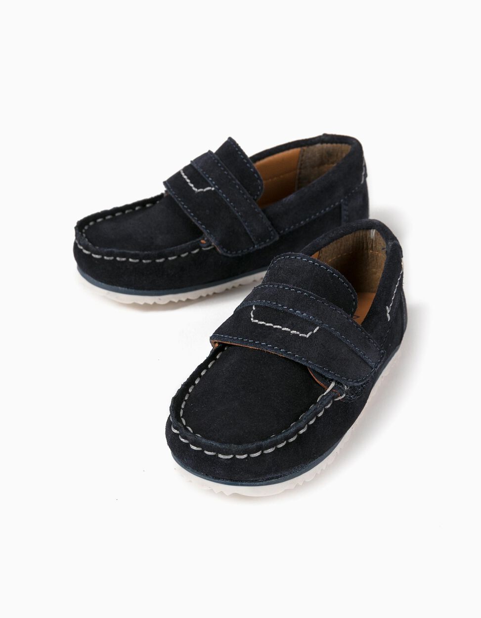 ZIPPY - SUEDE SHOES FOR BABY BOYS, DARK BLUE 2