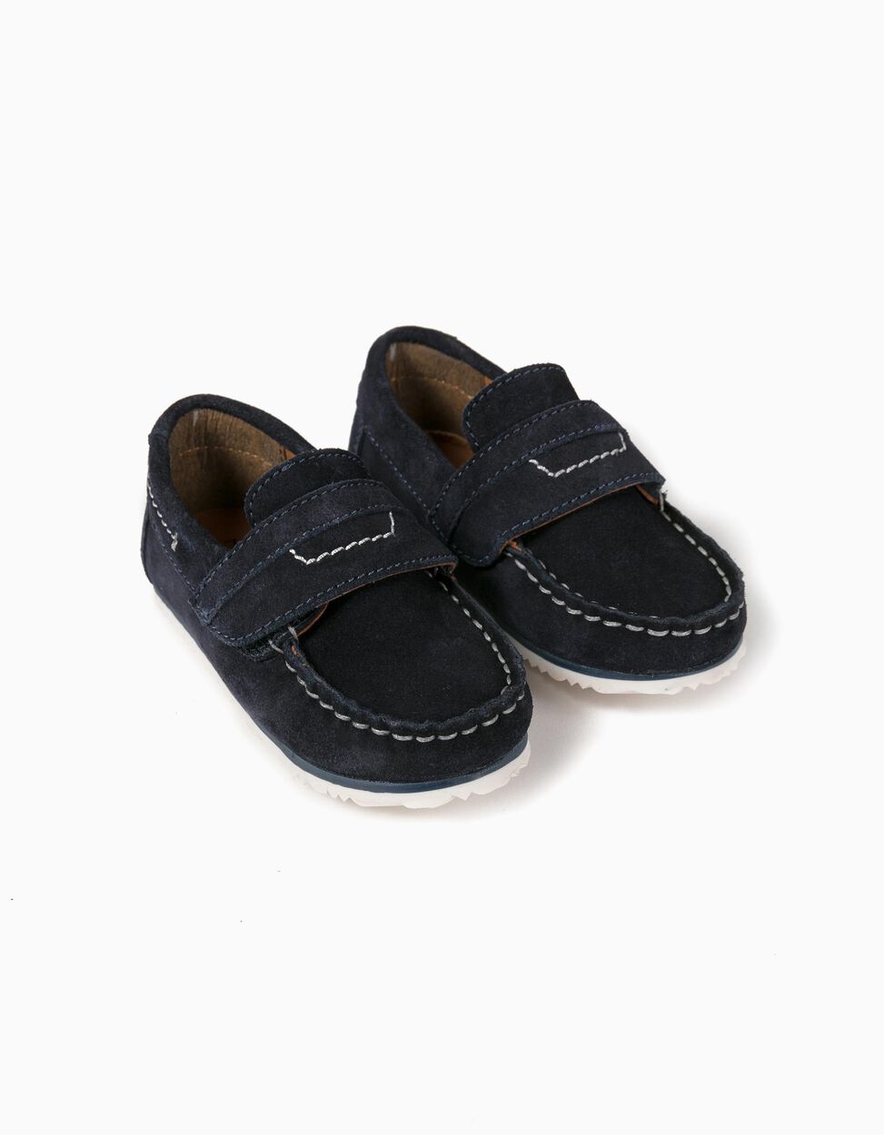 ZIPPY - SUEDE SHOES FOR BABY BOYS, DARK BLUE 3