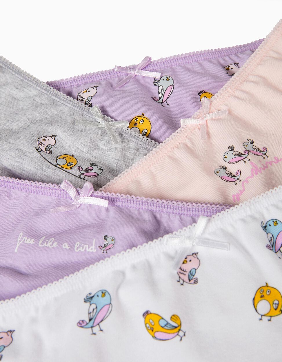 ZIPPY - 5 BRIEFS FOR GIRLS 'BIRDS', MULTICOLOURED 2