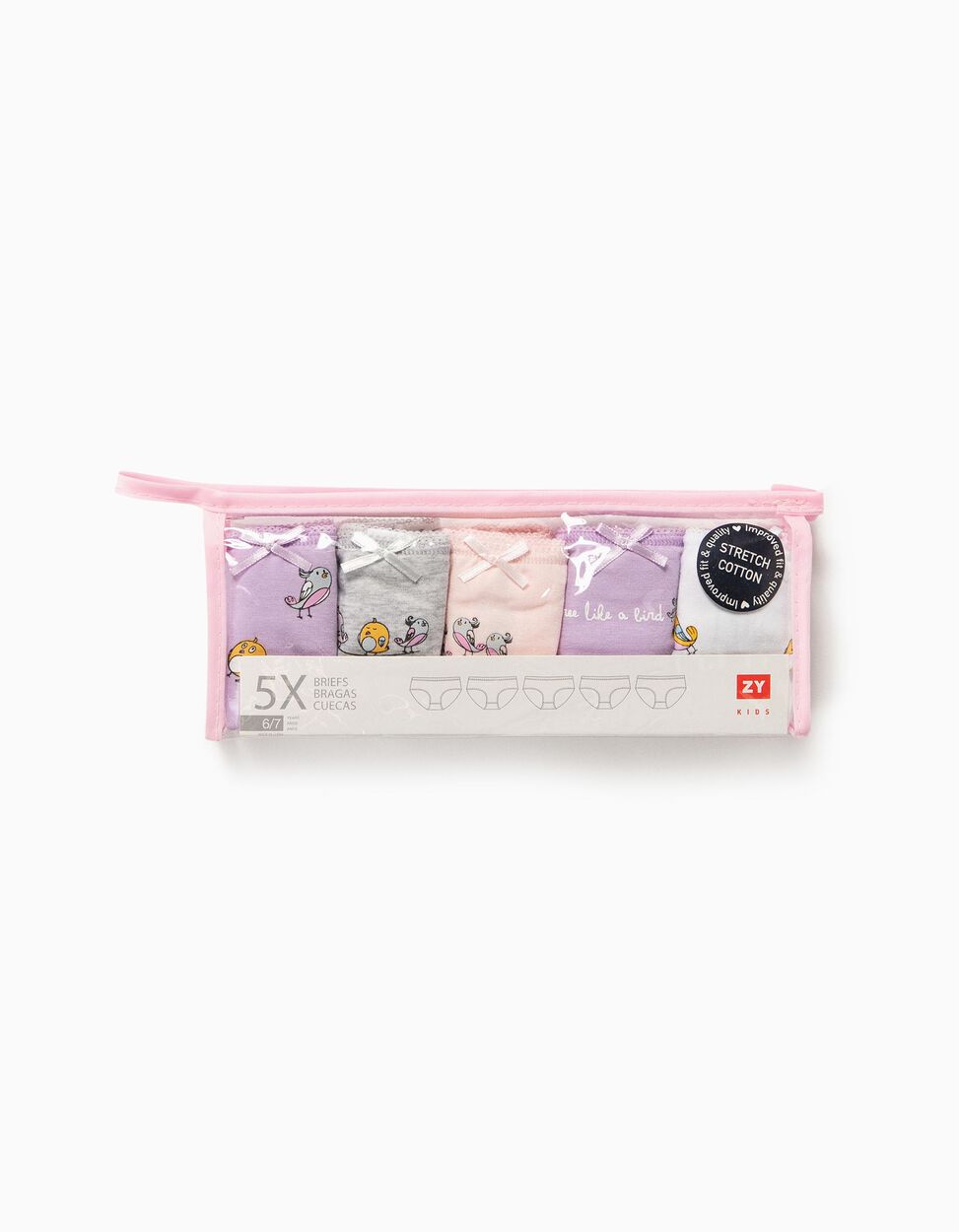 ZIPPY - 5 BRIEFS FOR GIRLS 'BIRDS', MULTICOLOURED 4