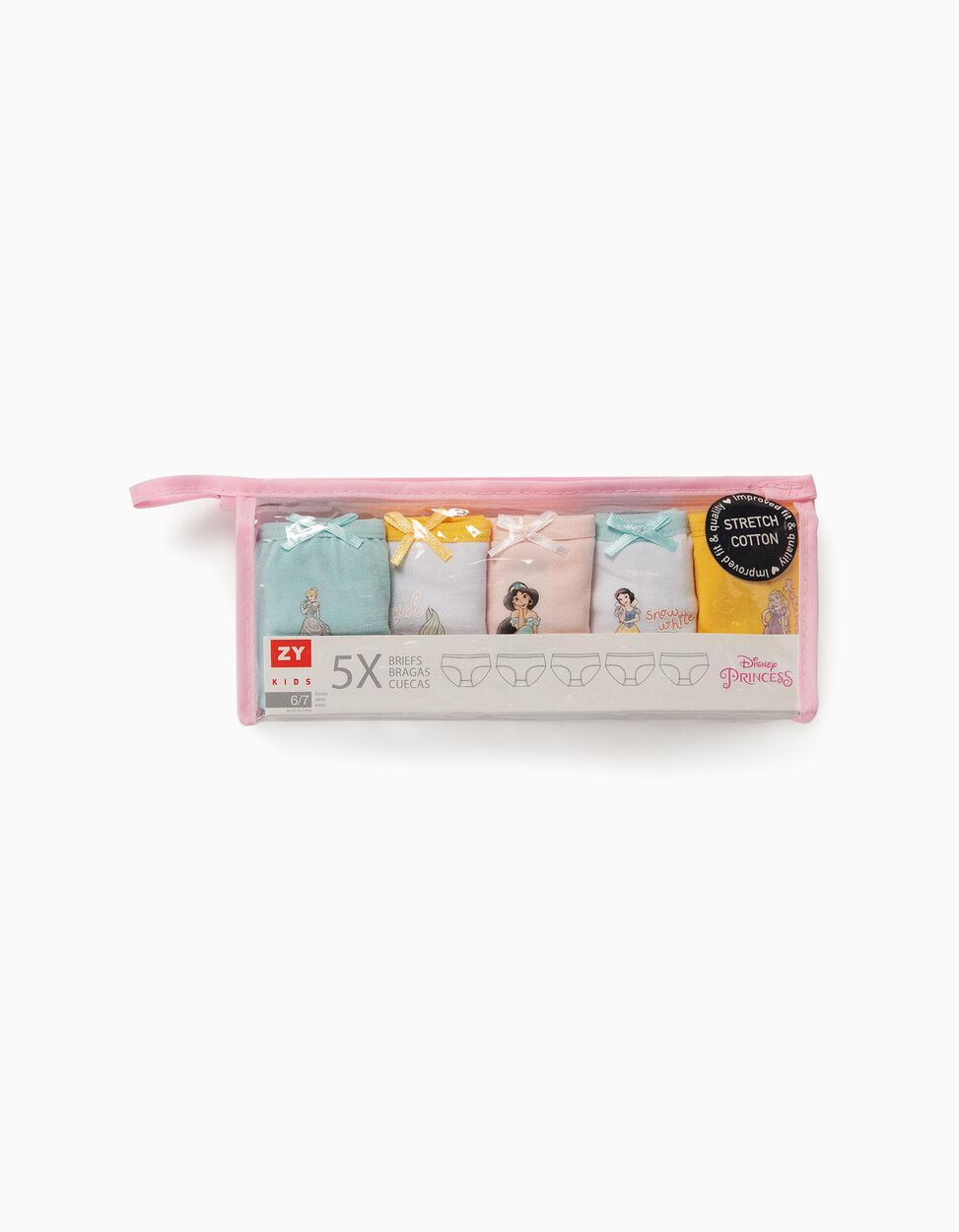 ZIPPY - 5 BRIEFS FOR GIRLS 'DISNEY PRINCESSES', MULTICOLOURED 5
